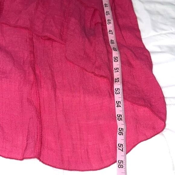 Sleeveless Pink High-Low Maxi Dress With Gold Accent By Mae Gabrielle XL Rayon & - Picture 9 of 10